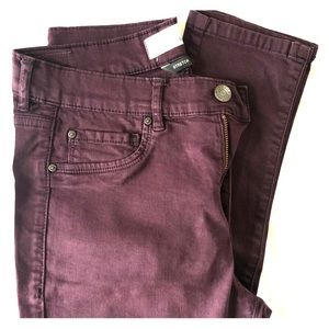Plum Retro High Waist Garage Stretch Jeggings